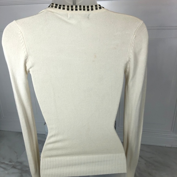Urban Behavior Cream Cardigan , Trim Studded XS - Picture 2 of 8